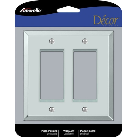 Amerelle Amerelle Decora Mirror Clear 2 gang Acrylic Decorator Wall Plate 1 pk 66RR